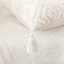 Boho cream cotton tassels cushion covers living room pillow case by Decorbites