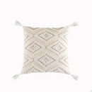 Boho cream cotton tassels cushion covers living room pillow case by Decorbites