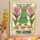 Boho cream gemini frog constellation wall hanging for bedroom decor by Decorbites