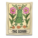 Boho cream gemini frog constellation wall hanging for bedroom decor by Decorbites