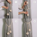 Boho cream handwoven cotton curtain tieback – living room tassel decor by Decorbites