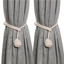 Boho cream handwoven cotton curtain tieback – living room tassel decor by Decorbites