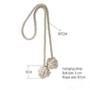 Boho cream handwoven cotton curtain tieback – living room tassel decor by Decorbites