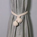 Boho cream handwoven cotton curtain tieback – living room tassel decor by Decorbites