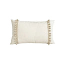 Boho cream lace floral cushion cover living room pom pom pillow by Decorbites
