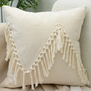 Boho cream lace floral cushion cover living room pom pom pillow by Decorbites