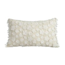Boho cream lace floral cushion cover living room pom pom pillow by Decorbites
