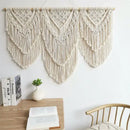 GobekUsa Boho Macrame Tassel Wall Hanging Tapestry with Wooden Stick