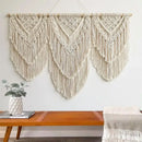 GobekUsa Boho Macrame Tassel Wall Hanging Tapestry with Wooden Stick