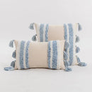 Boho cream tufted cushion cover with tassels for living room by Decorbites
