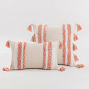 Boho cream tufted cushion cover with tassels for living room by Decorbites