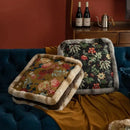 GobekUsa Boho Floral Square Chair Cushions with Faux Fur Trim - Soft & Thick Seat Pad