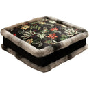 GobekUsa Boho Floral Square Chair Cushions with Faux Fur Trim - Soft & Thick Seat Pad