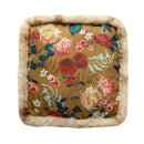 GobekUsa Boho Floral Square Chair Cushions with Faux Fur Trim - Soft & Thick Seat Pad
