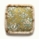 GobekUsa Boho Floral Square Chair Cushions with Faux Fur Trim - Soft & Thick Seat Pad