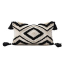Boho diamond cushion covers – living room earthy tassel pillows by Decorbites