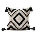 Boho diamond cushion covers – living room earthy tassel pillows by Decorbites