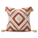 Boho diamond cushion covers – living room earthy tassel pillows by Decorbites