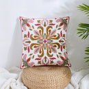 Boho farmhouse floral cream embroidered pillow covers living room by Decorbites