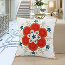 Boho farmhouse floral cream embroidered pillow covers living room by Decorbites