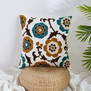Boho farmhouse floral cream embroidered pillow covers living room by Decorbites
