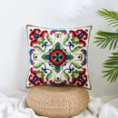 Boho farmhouse floral cream embroidered pillow covers living room by Decorbites