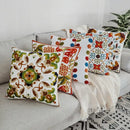 Boho farmhouse floral cream embroidered pillow covers living room by Decorbites