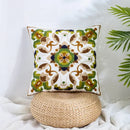 Boho farmhouse floral cream embroidered pillow covers living room by Decorbites