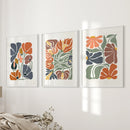 Boho Botanical Set of 3 Wall Art. Abstract Flowers Prints by Wall Art Set
