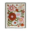 GobekUsa Boho Floral Cotton Blanket - Soft Bedspread for Beds, Sofa & Living Room