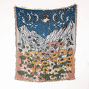 GobekUsa Boho Floral Cotton Blanket - Soft Bedspread for Beds, Sofa & Living Room