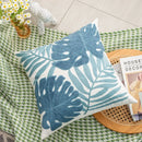 Boho floral embroidered green & brown cushion cover living room by Decorbites