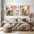 GobekUsa Boho Floral Modern Canvas Art Set