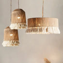 GobekUsa Boho Fringe Hemp Rope Tassel Pendant Light for Office Bedroom Living Room