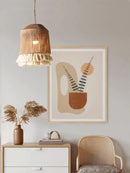 GobekUsa Boho Fringe Hemp Rope Tassel Pendant Light for Office Bedroom Living Room