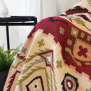 GobekUsa Geo Ethnic Throw Blanket - Double-Sided Boho Sofa Cover & Travel Carpet