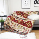 GobekUsa Geo Ethnic Throw Blanket - Double-Sided Boho Sofa Cover & Travel Carpet
