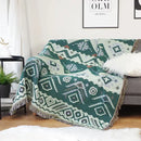 GobekUsa Geo Ethnic Throw Blanket - Double-Sided Boho Sofa Cover & Travel Carpet