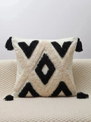 Boho geometric chenille embroidered pillow covers set living room by Decorbites