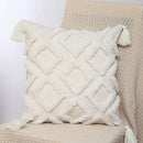 Boho geometric chenille embroidered pillow covers set living room by Decorbites