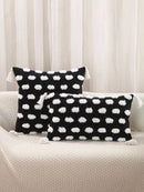 Boho geometric chenille embroidered pillow covers set living room by Decorbites
