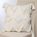 Boho geometric chenille embroidered pillow covers set living room by Decorbites