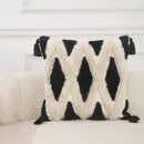 Boho geometric chenille embroidered pillow covers set living room by Decorbites