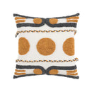 Boho geometric embroidered cotton cushion cover living room decor by Decorbites