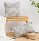 Boho geometric mustard & cream cushion cover living room decor by Decorbites