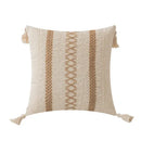 Boho geometric tassel cushion cover cream & red living room pillow by Decorbites