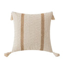Boho geometric tassel cushion cover cream & red living room pillow by Decorbites