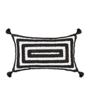 Boho geometric tufted black & cream cushion cover living room decor by Decorbites
