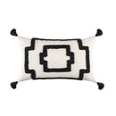 Boho geometric tufted black & cream cushion cover living room decor by Decorbites