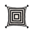 Boho geometric tufted black & cream cushion cover living room decor by Decorbites